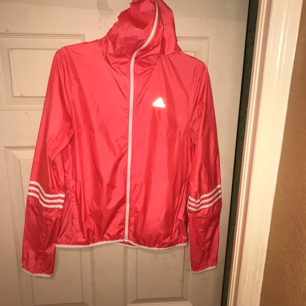 Adidas neon red/pink windbreaker